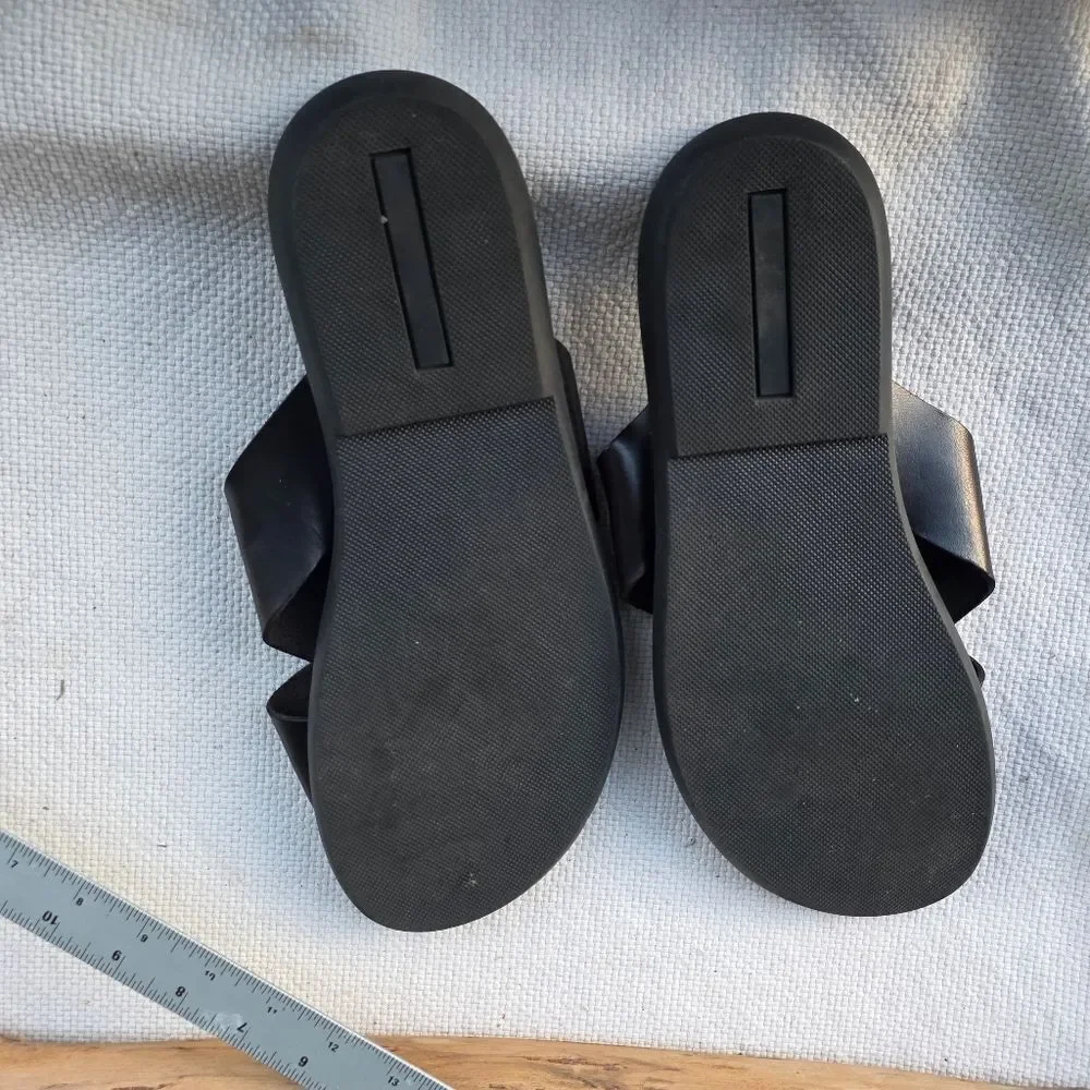 Broletto men's black leather slides